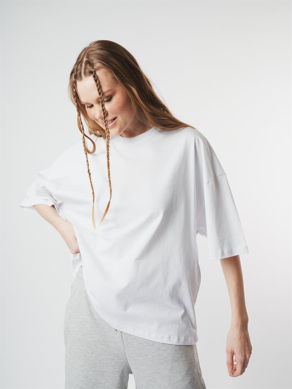 Basic Kısa T-shirt Beyaz