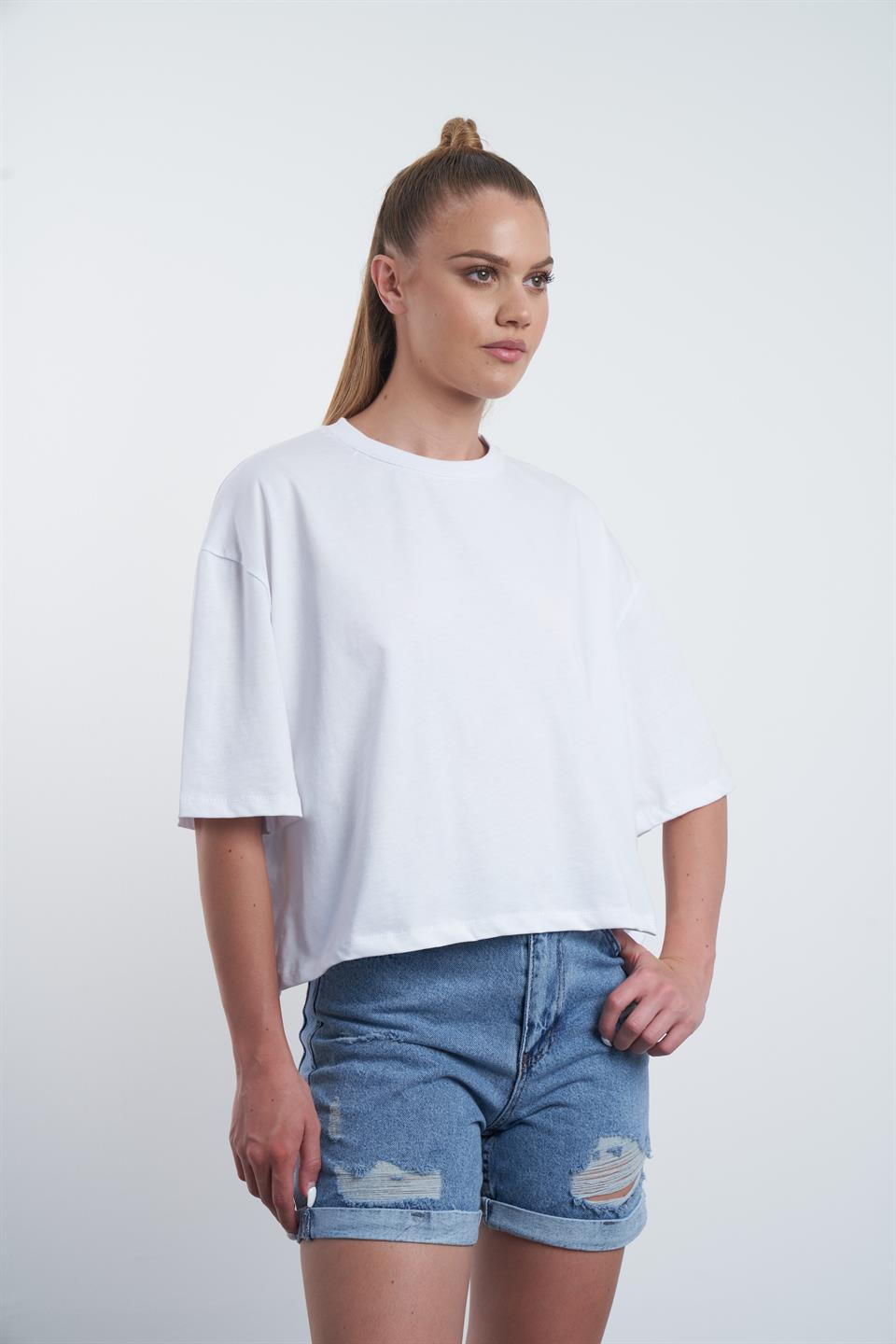 Basic Kısa T-shirt Beyaz