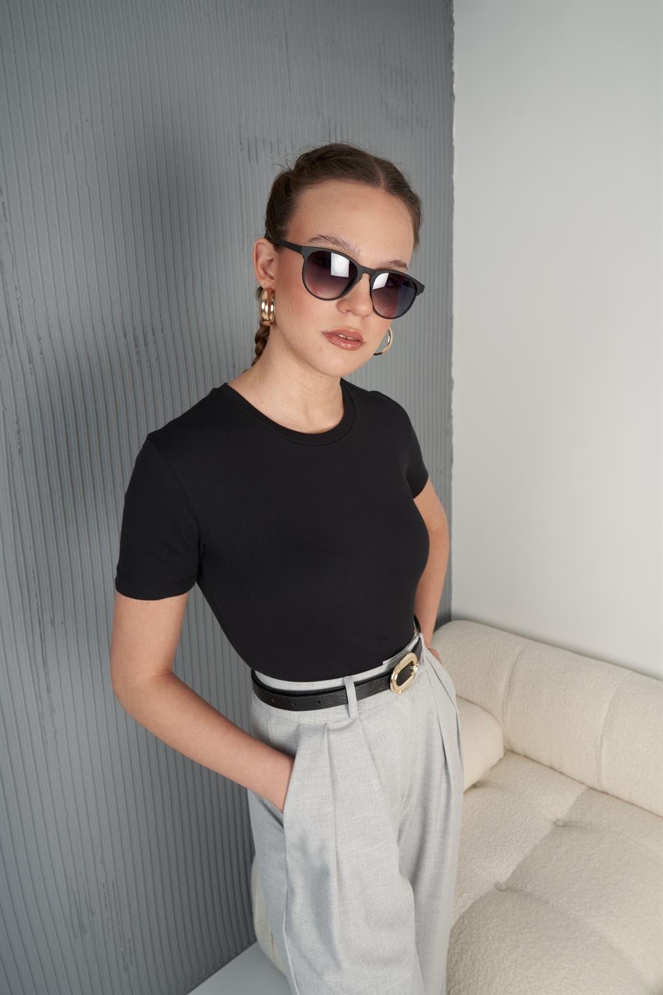 Basic Kısa T-shirt Siyah