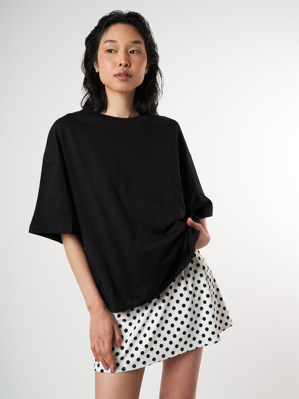 Basic Oversize Kısa Kol T-shirt Siyah