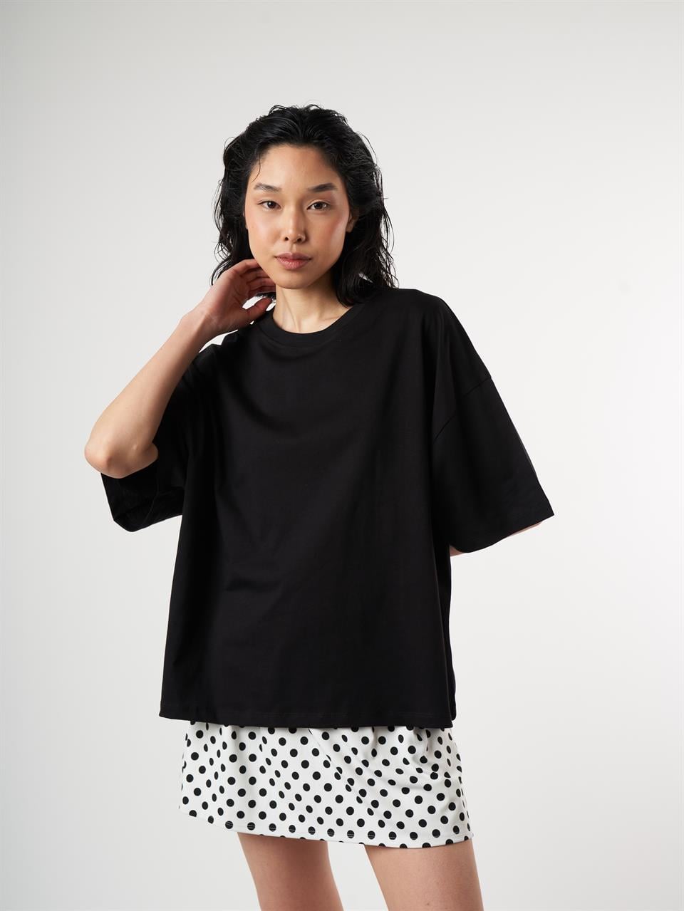 Basic Oversize Kısa Kol T-shirt Siyah