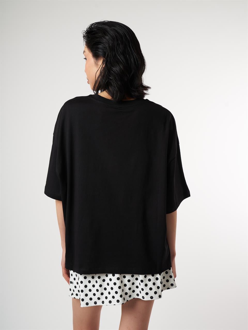 Basic Oversize Kısa Kol T-shirt Siyah