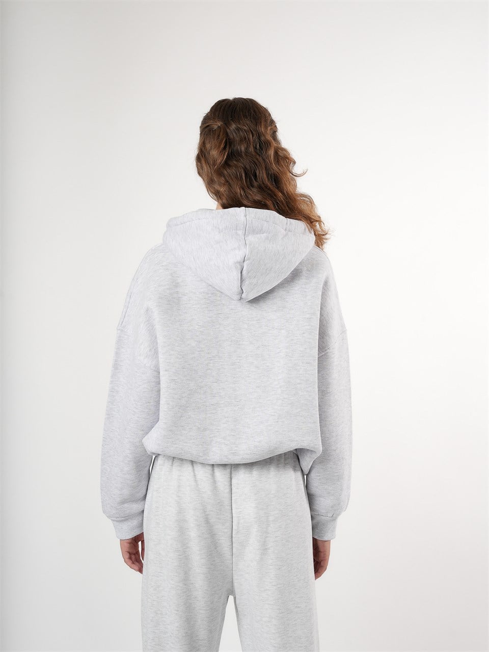 Basic Oversize Şardonlu Sweatmont Karmelanj