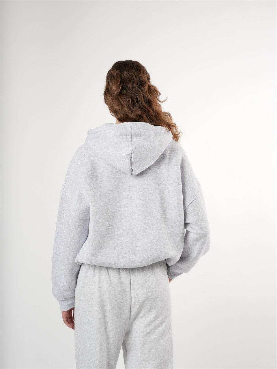Basic Oversize Şardonlu Sweatmont Karmelanj