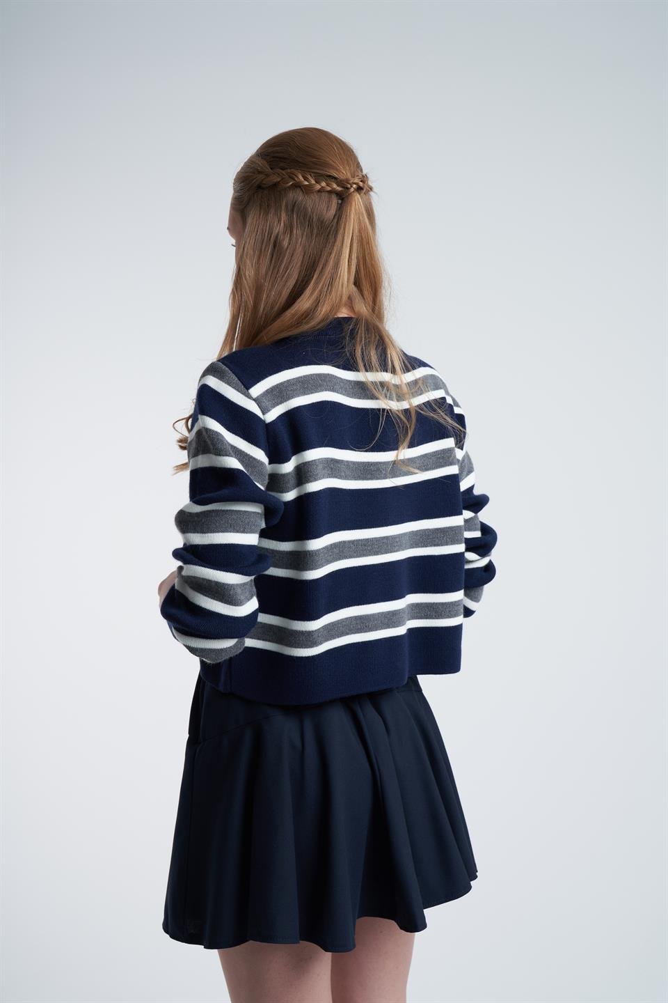 Basic Pileli Şort Etek Lacivert