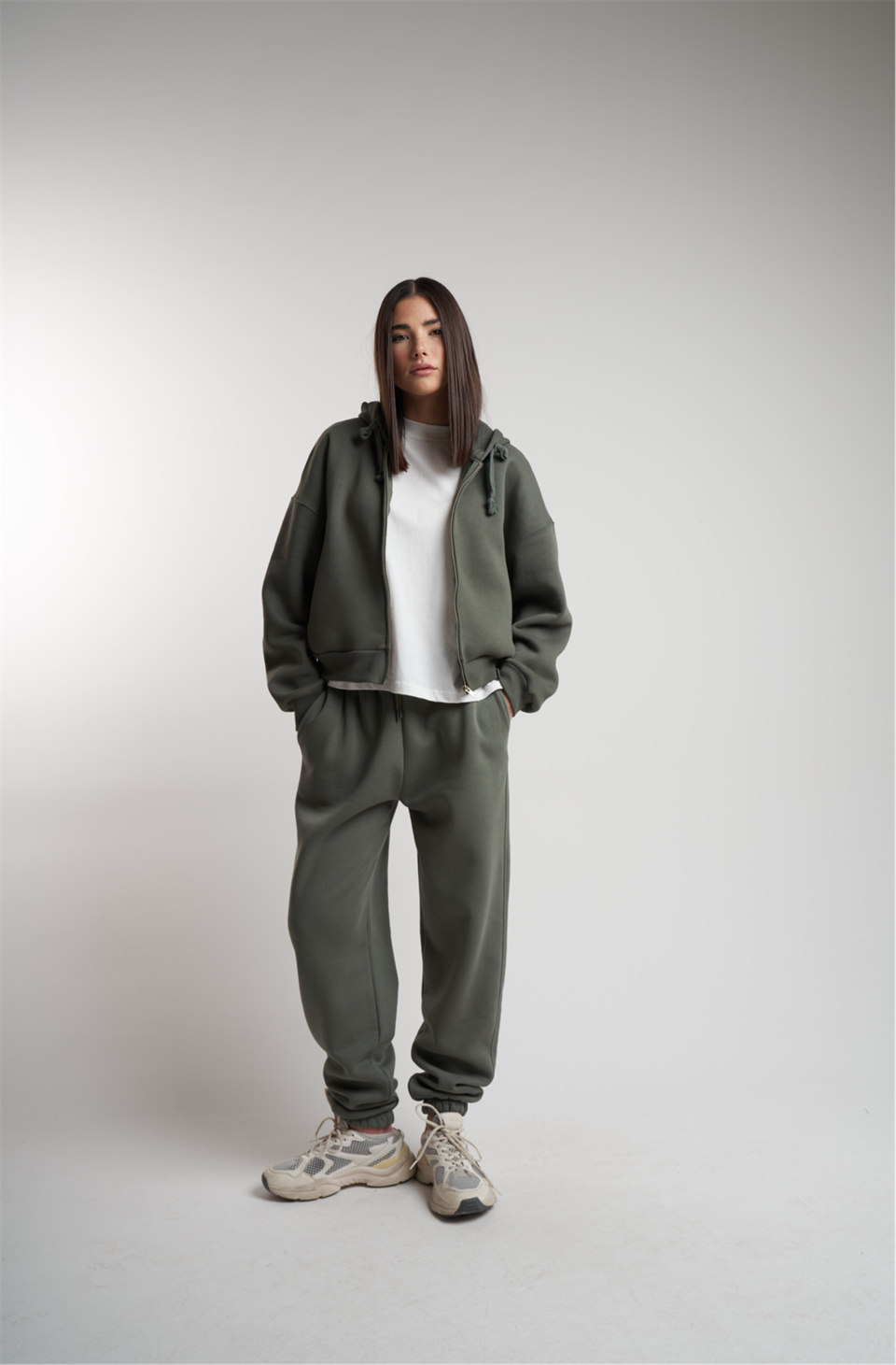 Basic Şardonlu Eşofman Altı Haki