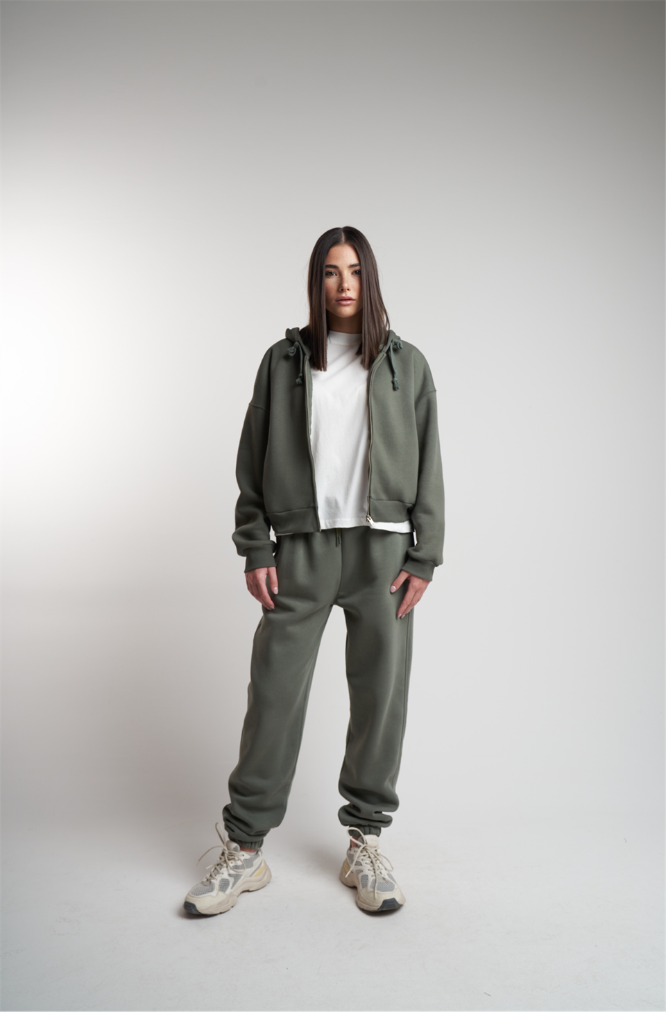 Basic Şardonlu Eşofman Altı Haki