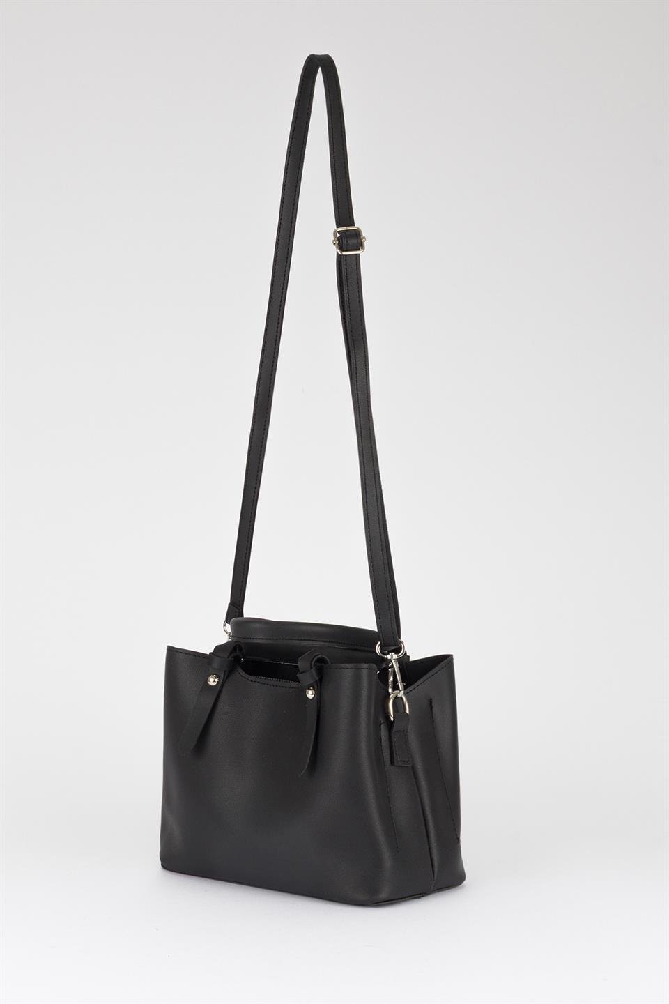 Basic Üç Gözlü Çapraz Çanta Siyah