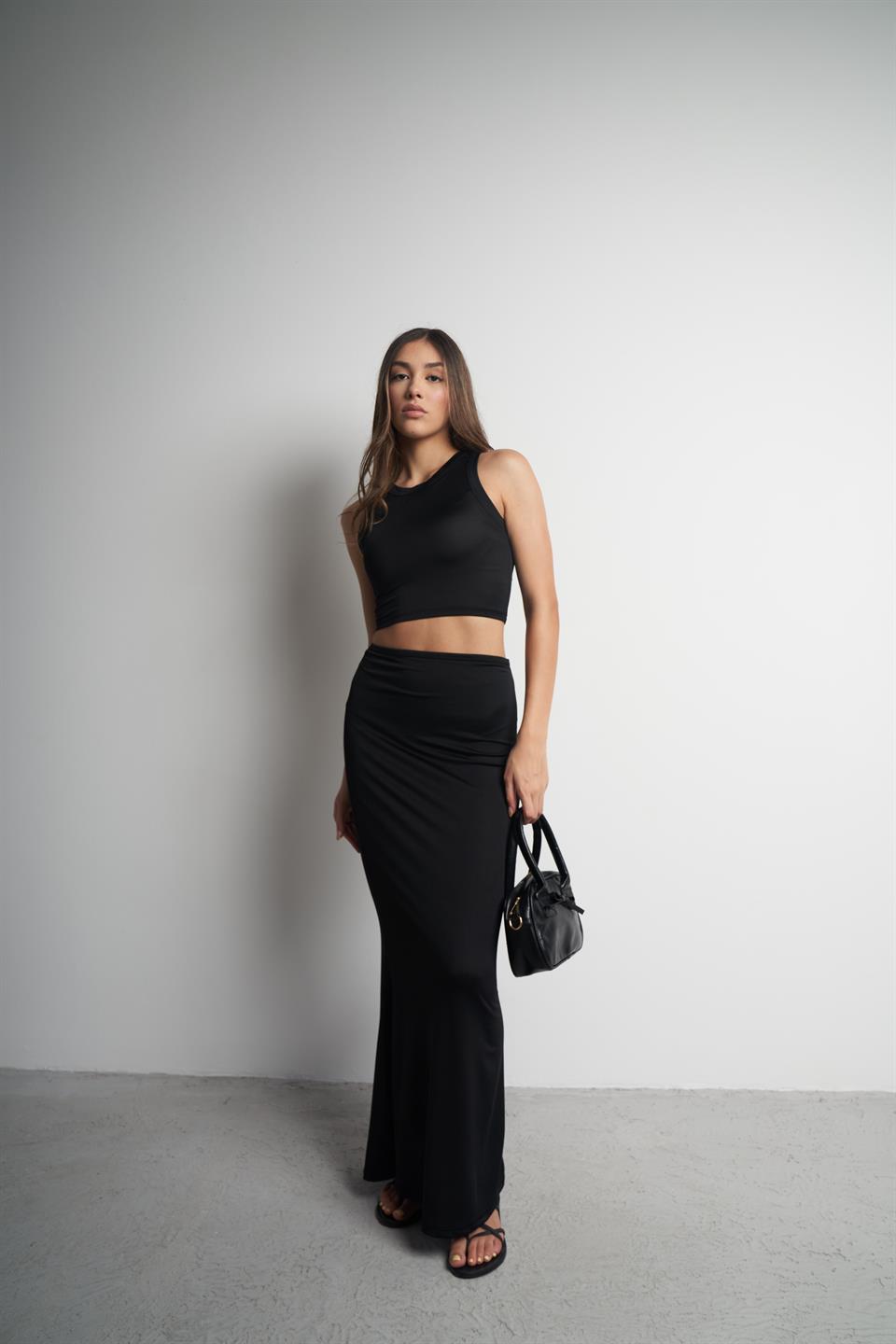 Basic Uzun Etek Siyah