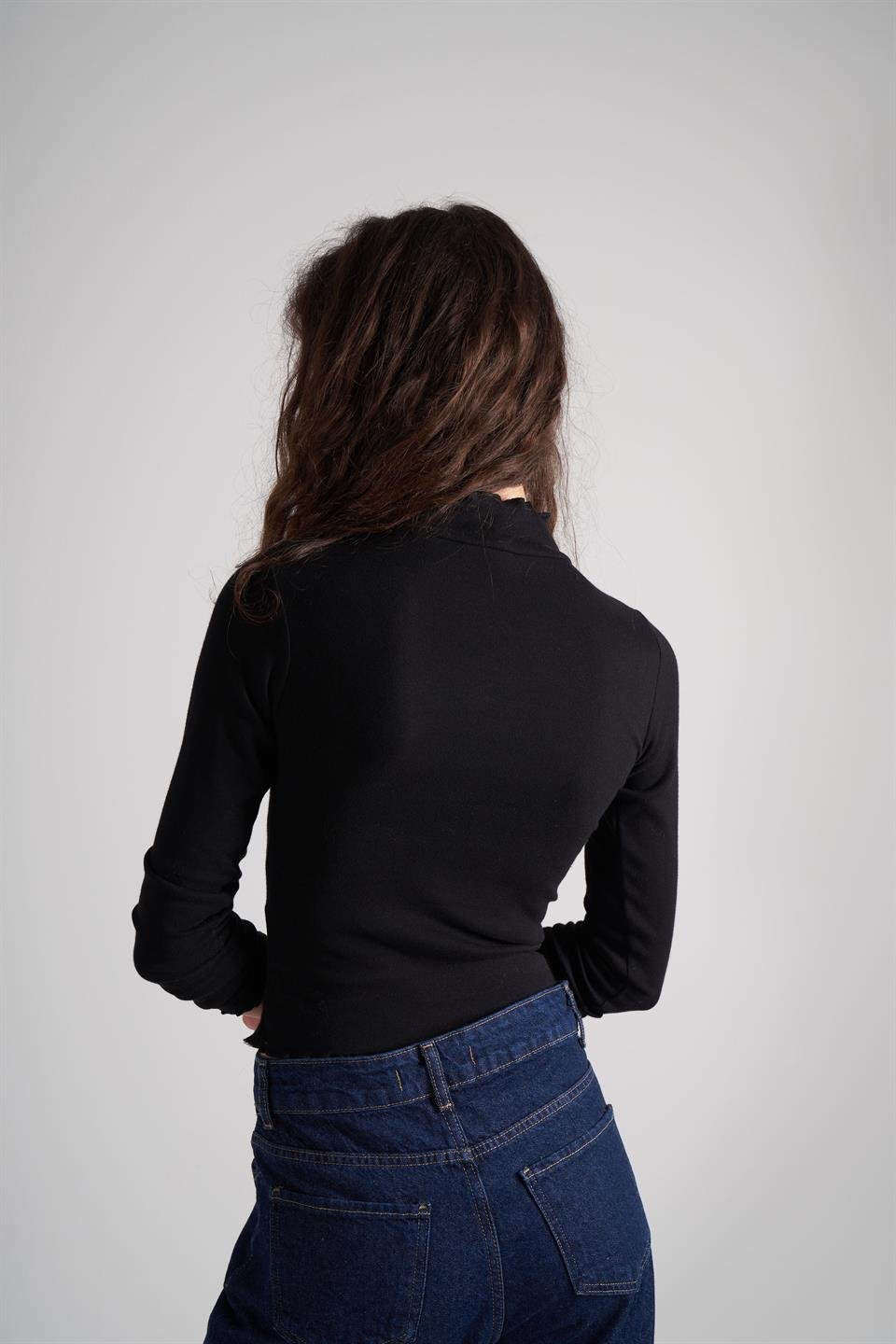 Basic Uzun Kol Bluz Siyah