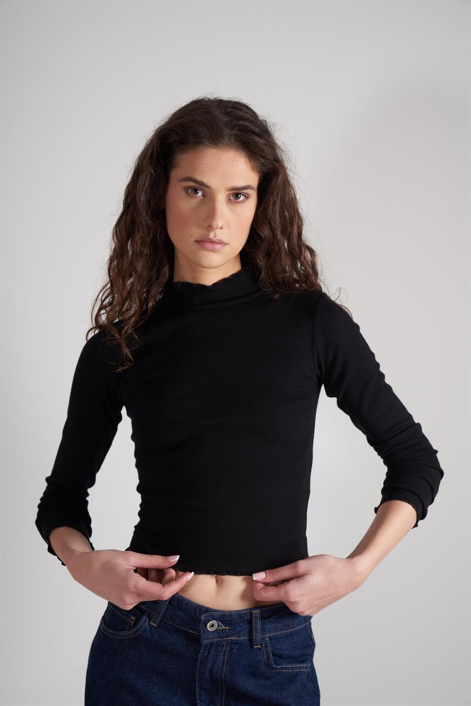 Basic Uzun Kol Bluz Siyah