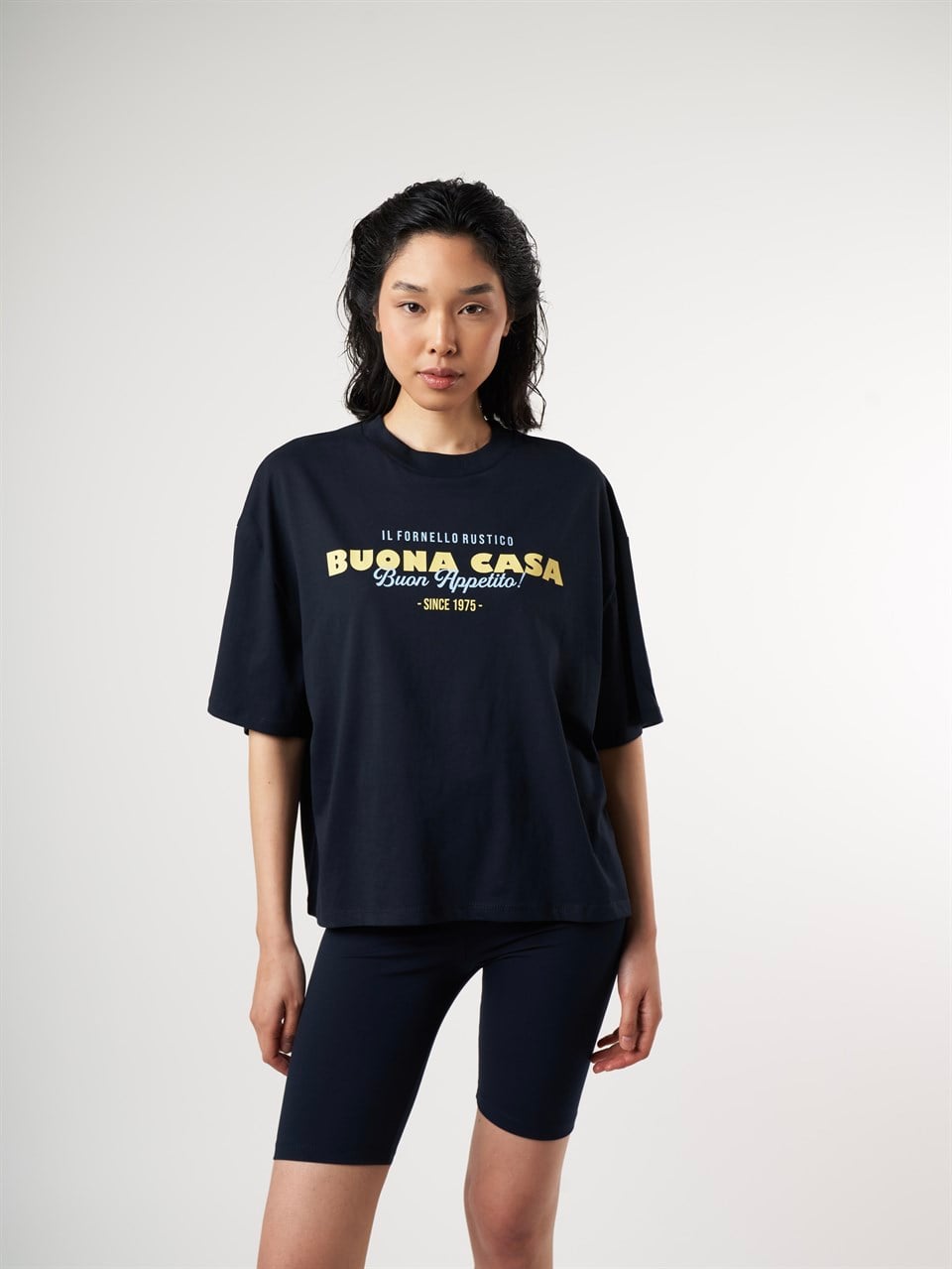 Baskılı Kısa Kol T-shirt Lacivert