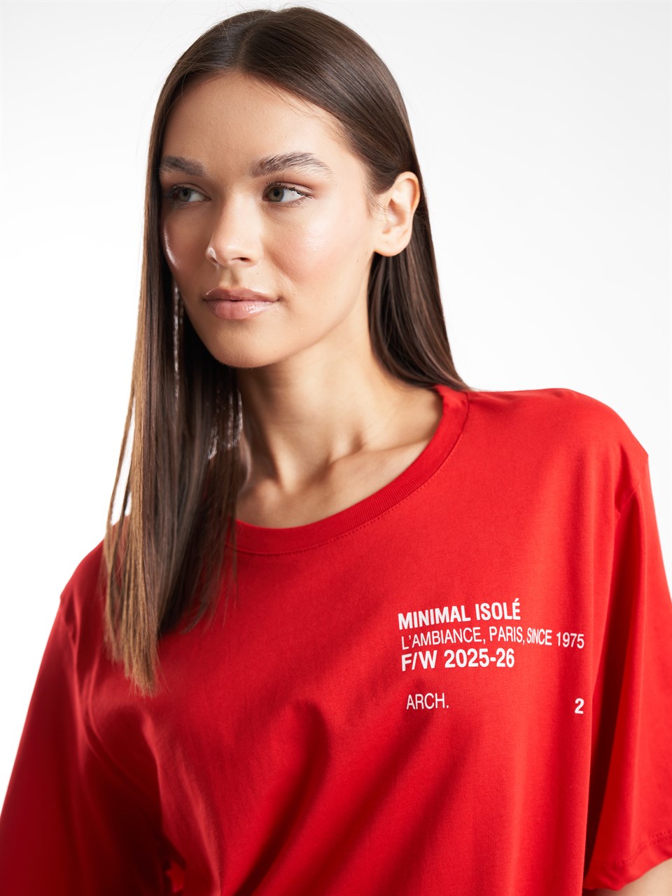 Baskılı Kısa Kol T-shirt Kırmızı