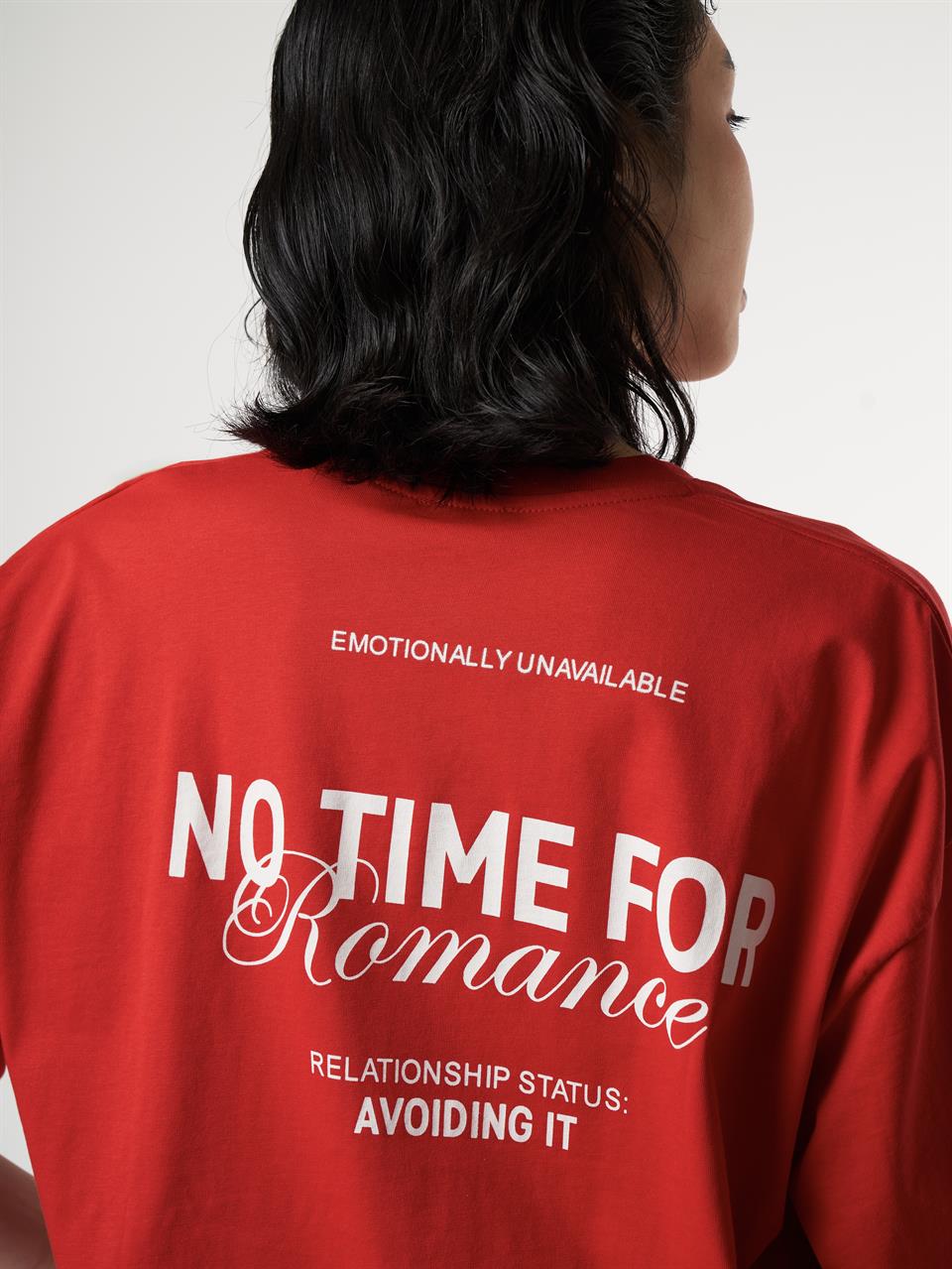 Baskılı Kısa Kol T-shirt Kırmızı