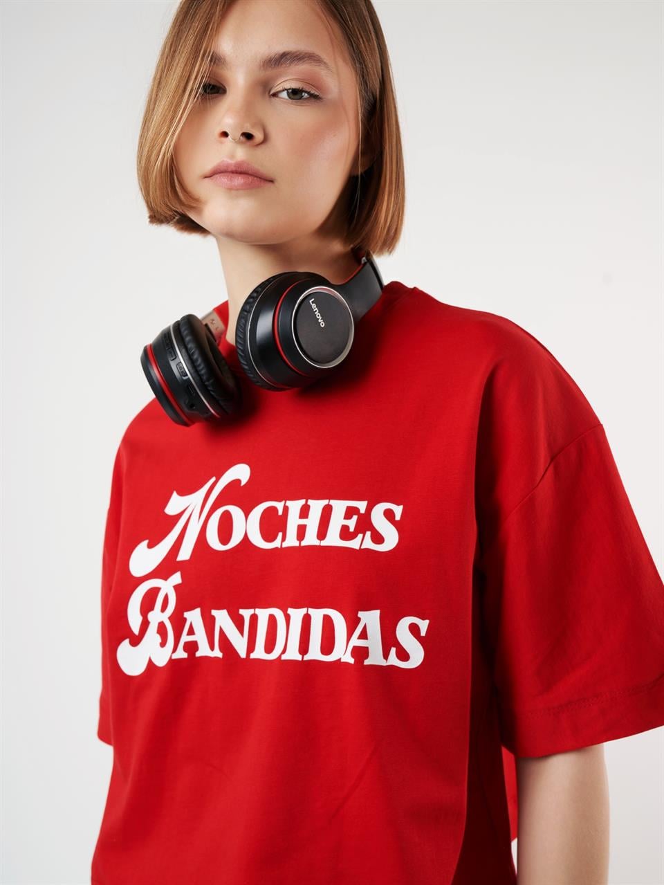 Baskılı Kısa Kol T-shirt Kırmızı