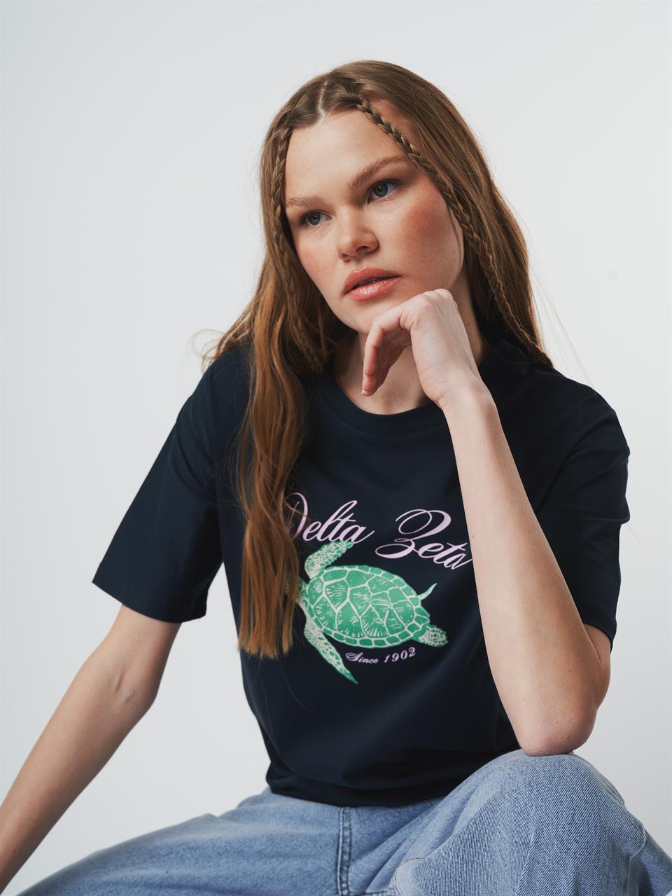 Baskılı Kısa Kol T-shirt Lacivert