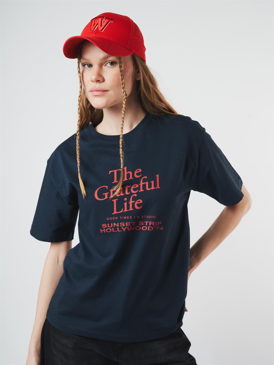 Baskılı Kısa Kol T-shirt Lacivert