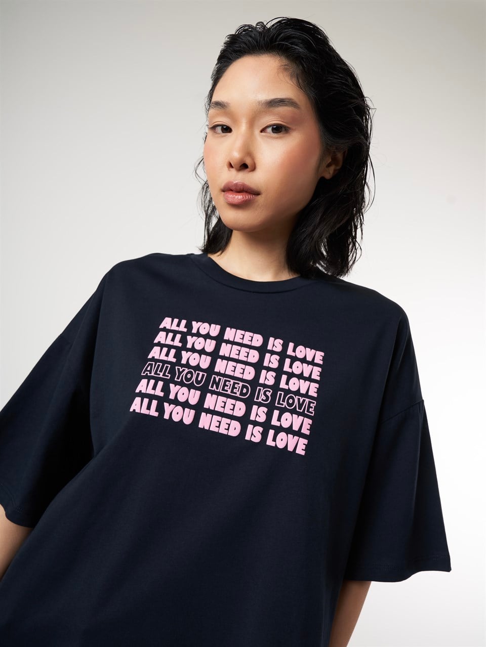 Baskılı Kısa Kol T-shirt Lacivert