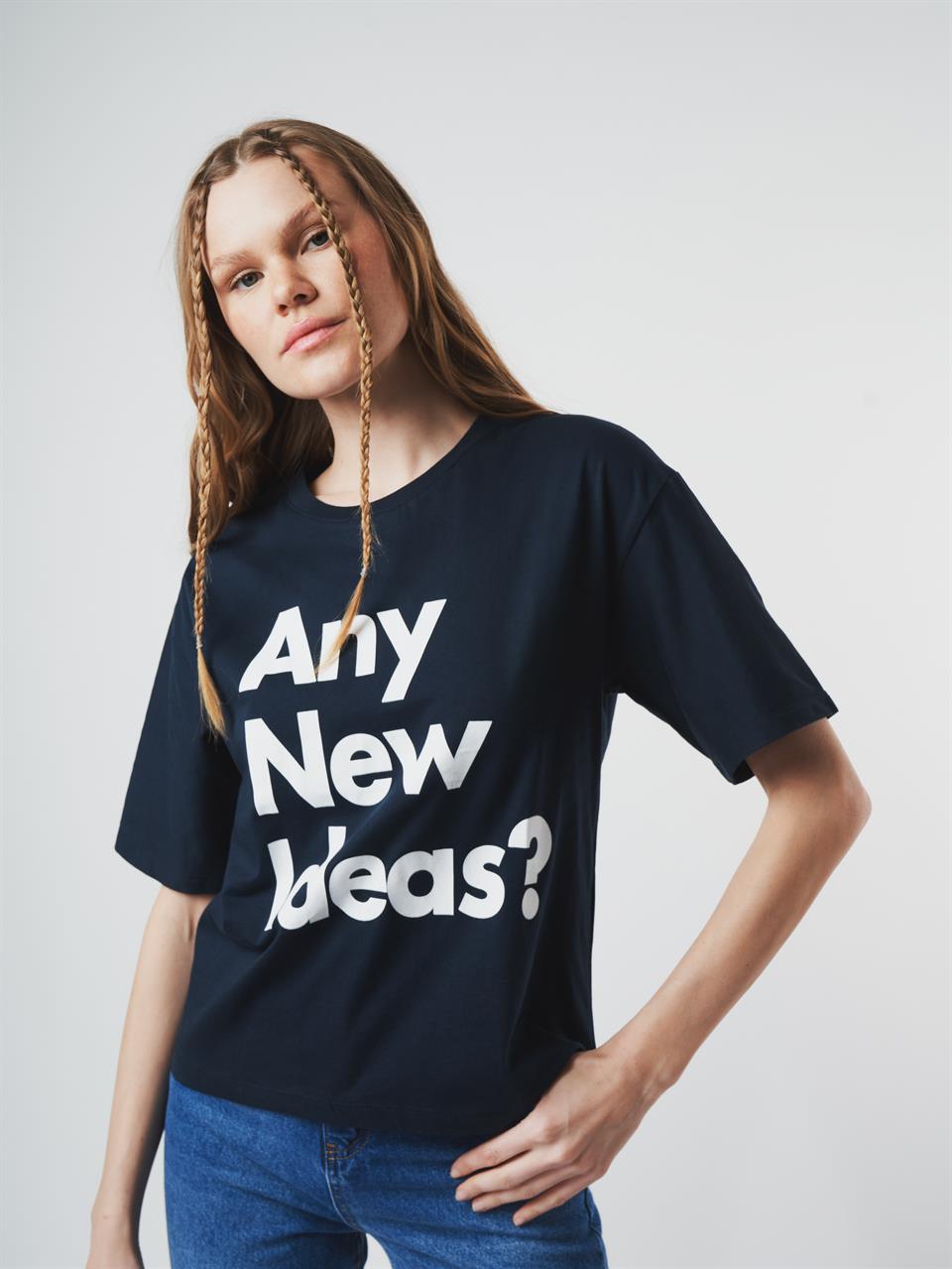 Baskılı Kısa Kol T-shirt Lacivert