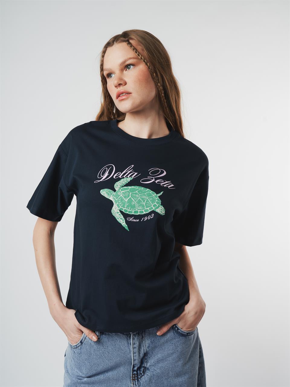 Baskılı Kısa Kol T-shirt Lacivert