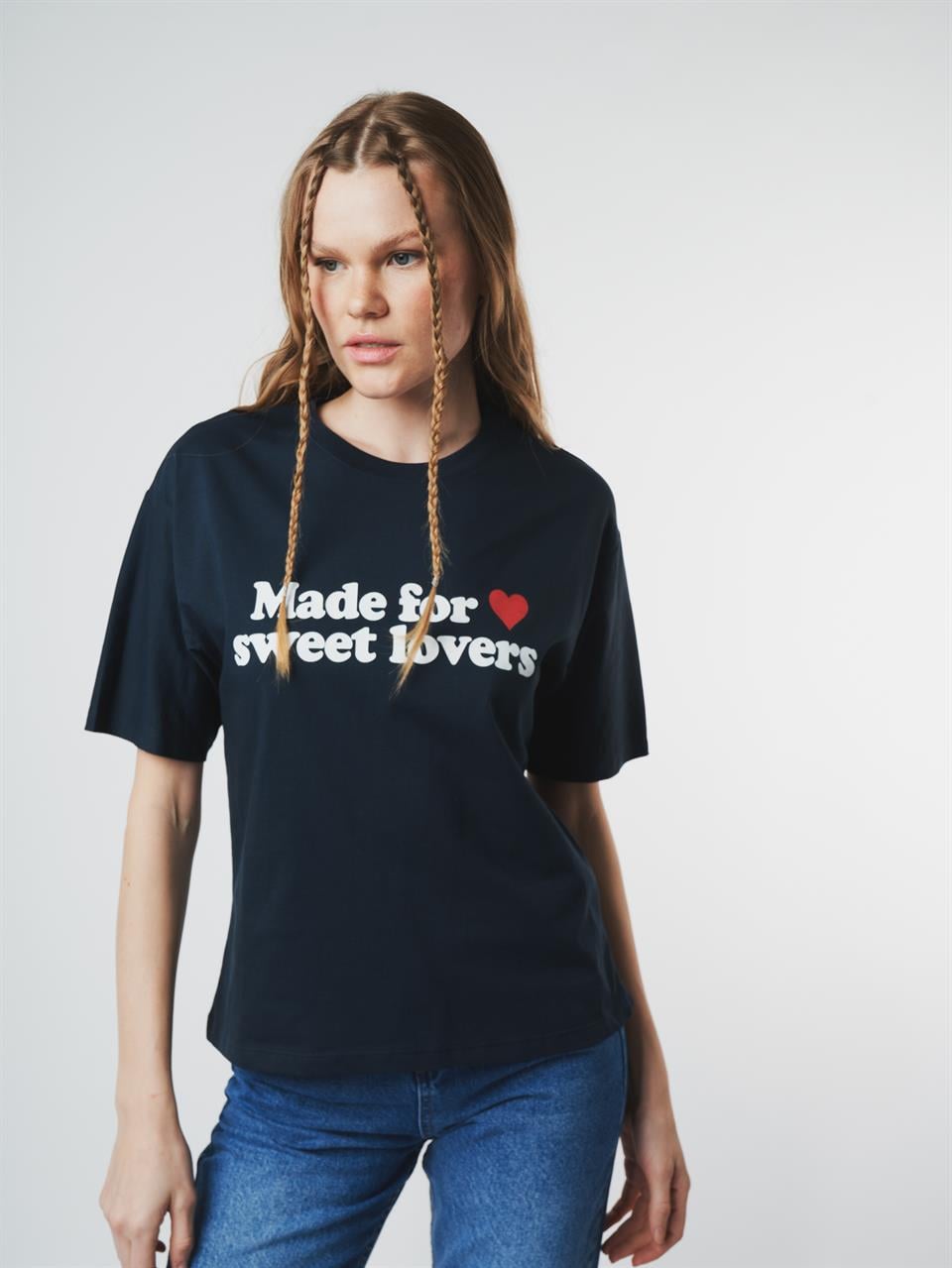 Baskılı Kısa Kol T-shirt Lacivert
