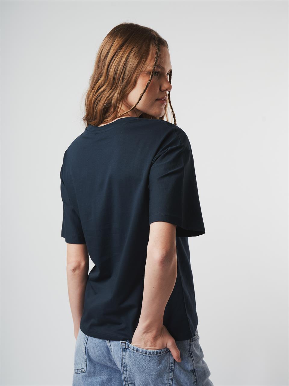 Baskılı Kısa Kol T-shirt Lacivert