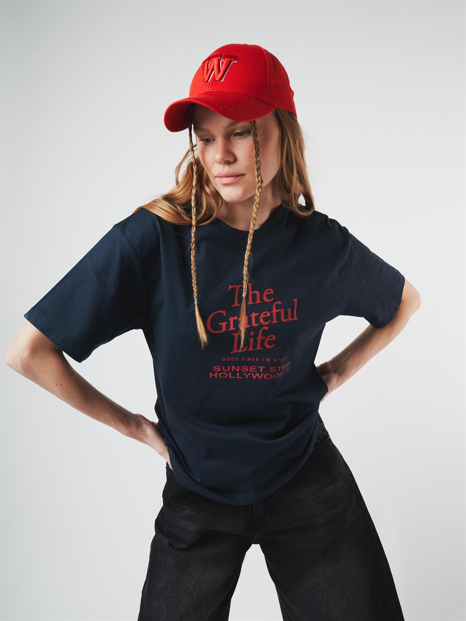 Baskılı Kısa Kol T-shirt Lacivert