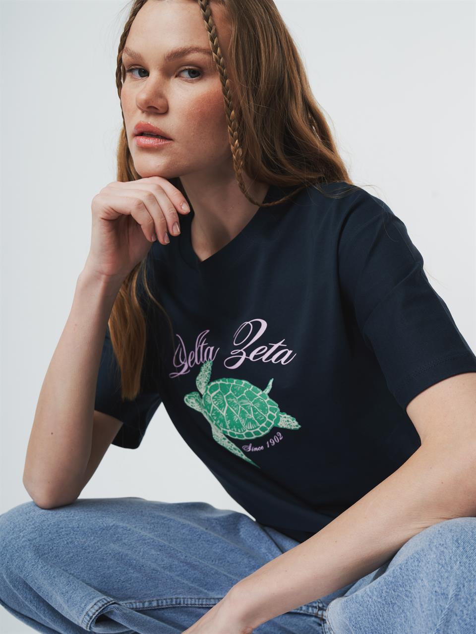 Baskılı Kısa Kol T-shirt Lacivert