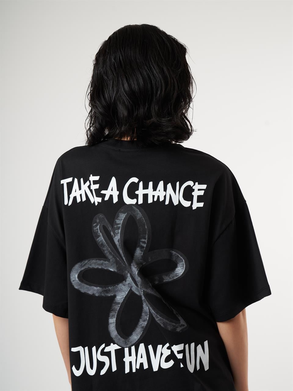 Baskılı Kısa Kol T-shirt Siyah