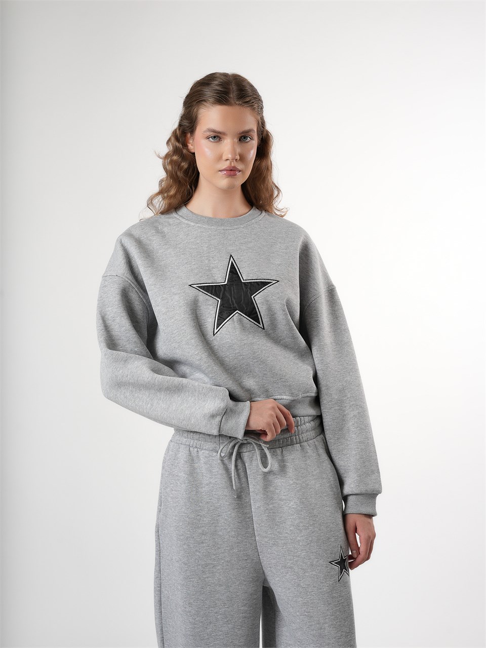 Baskılı Kısa Sweatshirt Grimelanj