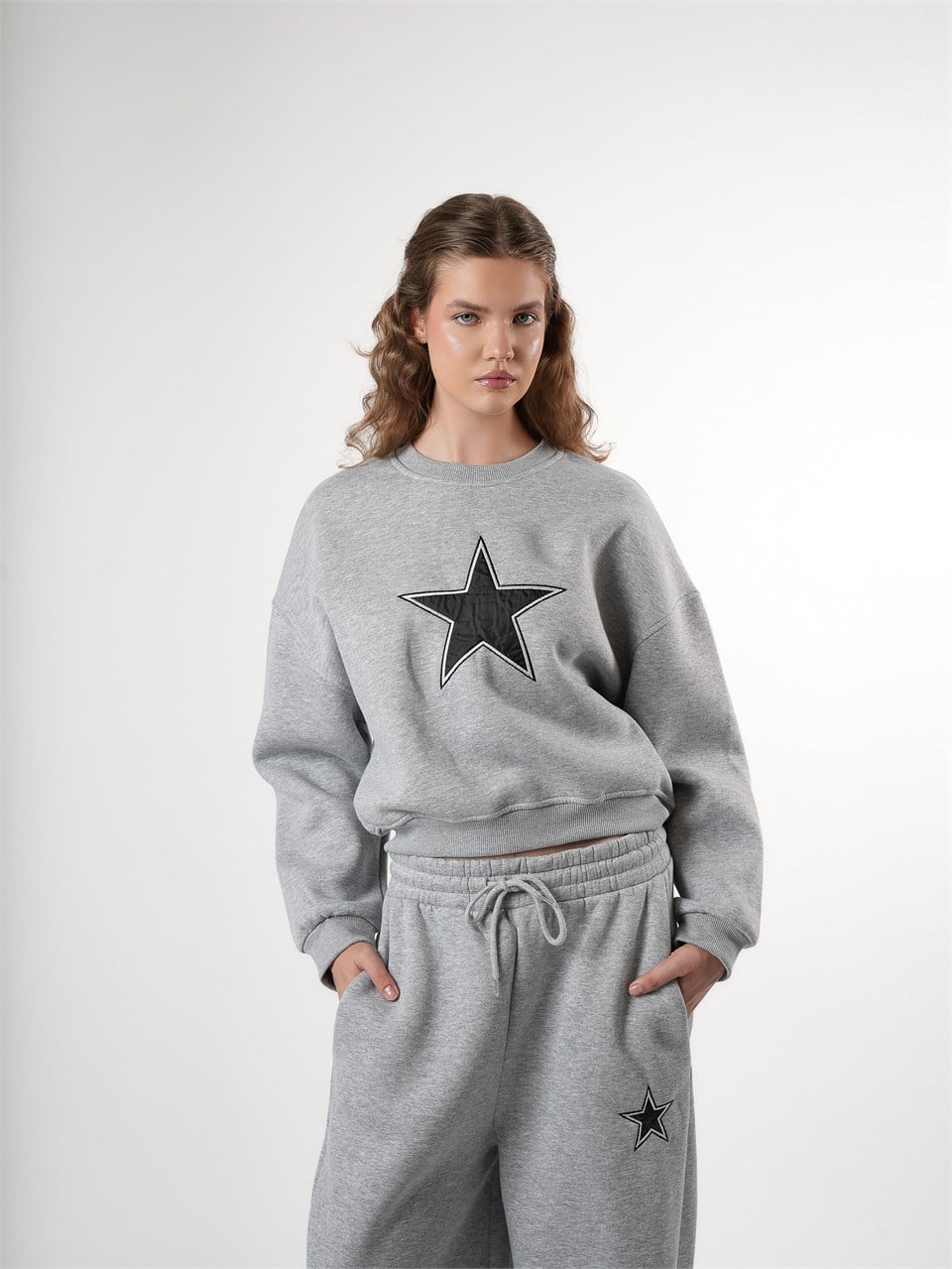 Baskılı Kısa Sweatshirt Grimelanj