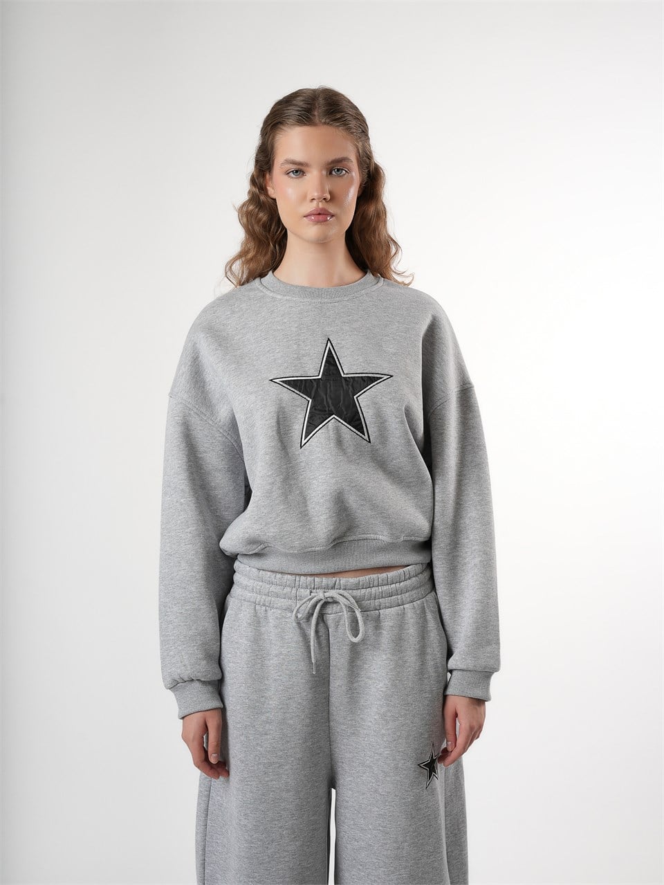 Baskılı Kısa Sweatshirt Grimelanj