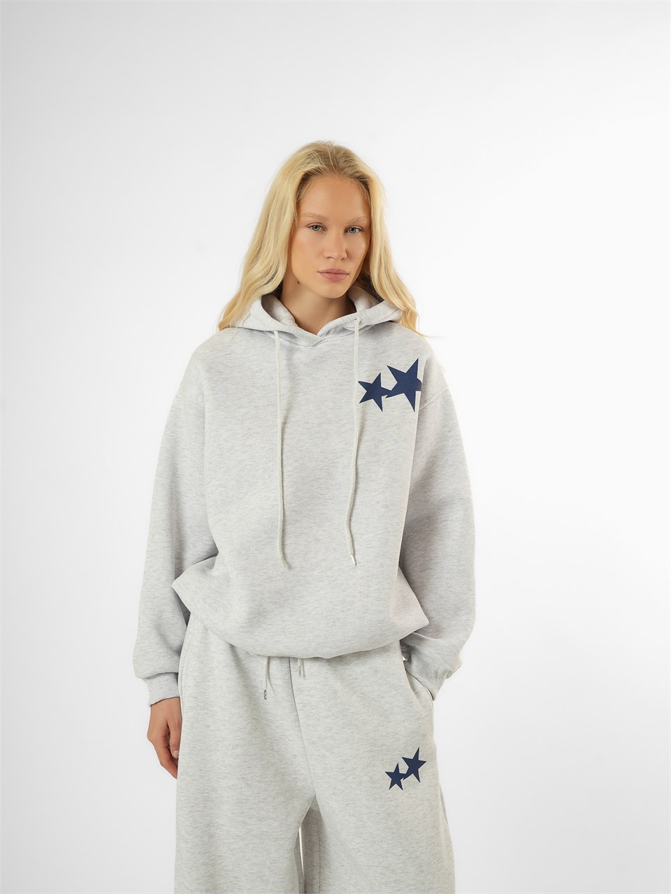 Baskılı Şardonlu Sweatshirt Karmelanj