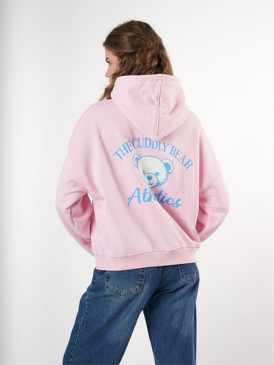 Baskılı Şardonlu Sweatshirt Toz Pembe