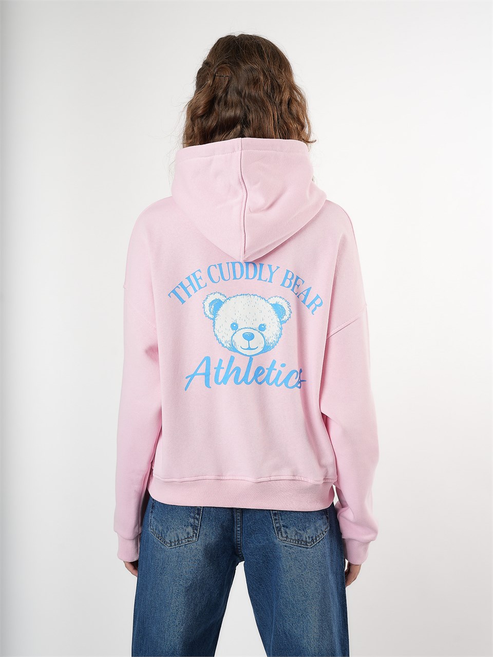 Baskılı Şardonlu Sweatshirt Toz Pembe