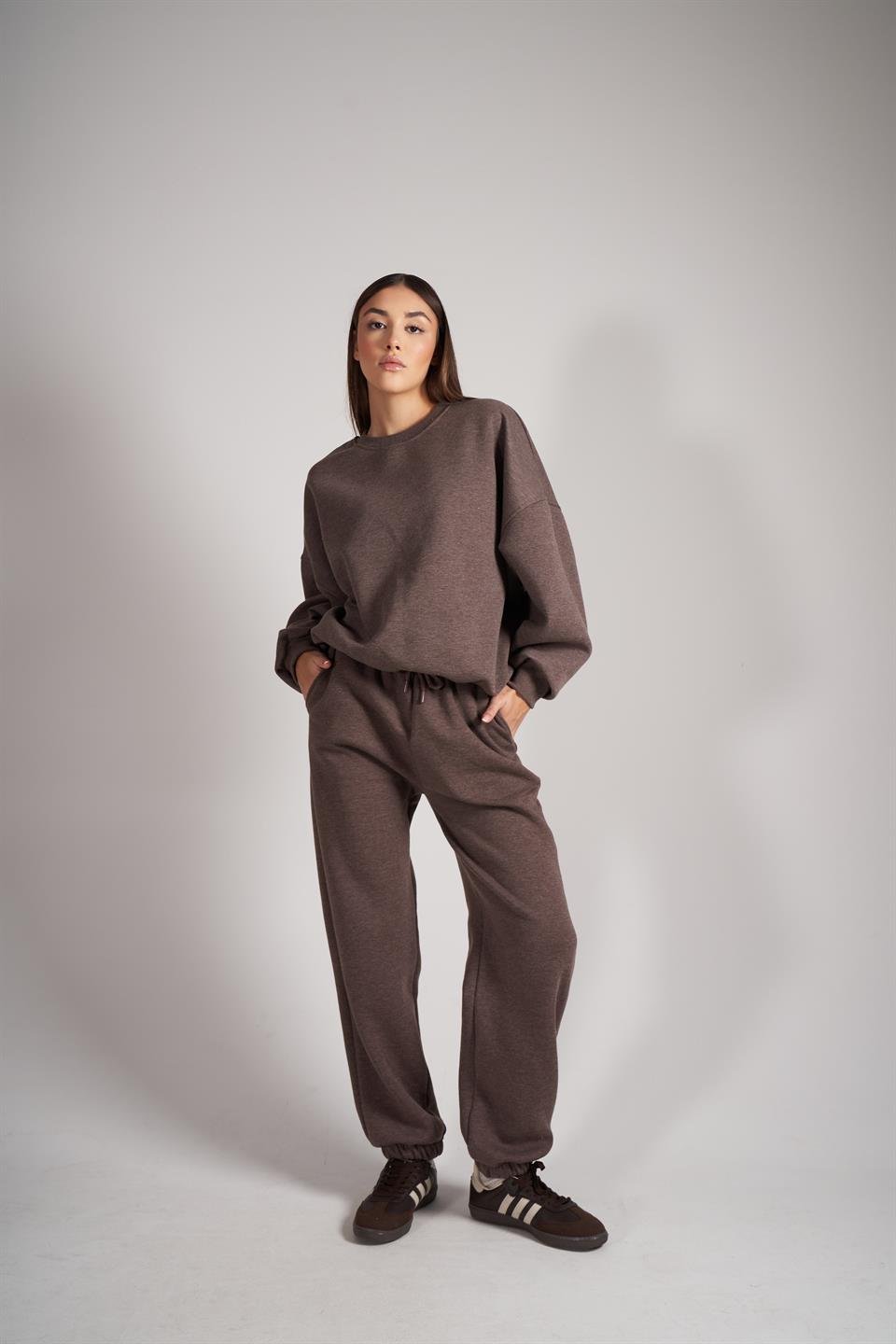 Bel Paça Lastik Basic Eşofman Altı KahveMelanj