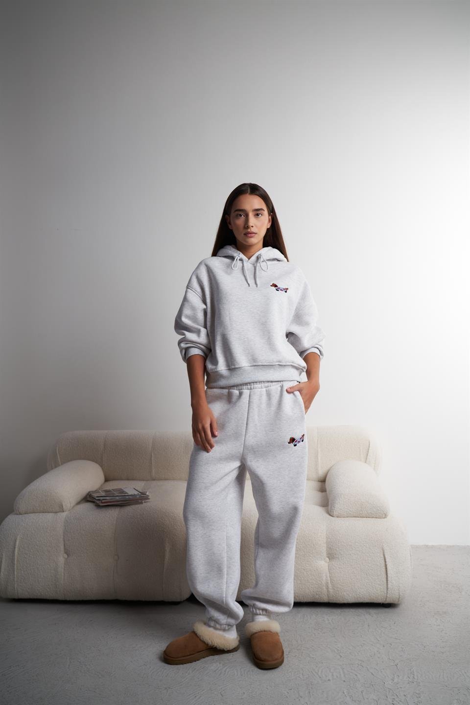 Bel Paça Lastik Şardonlu Eşofman Altı Karmelanj