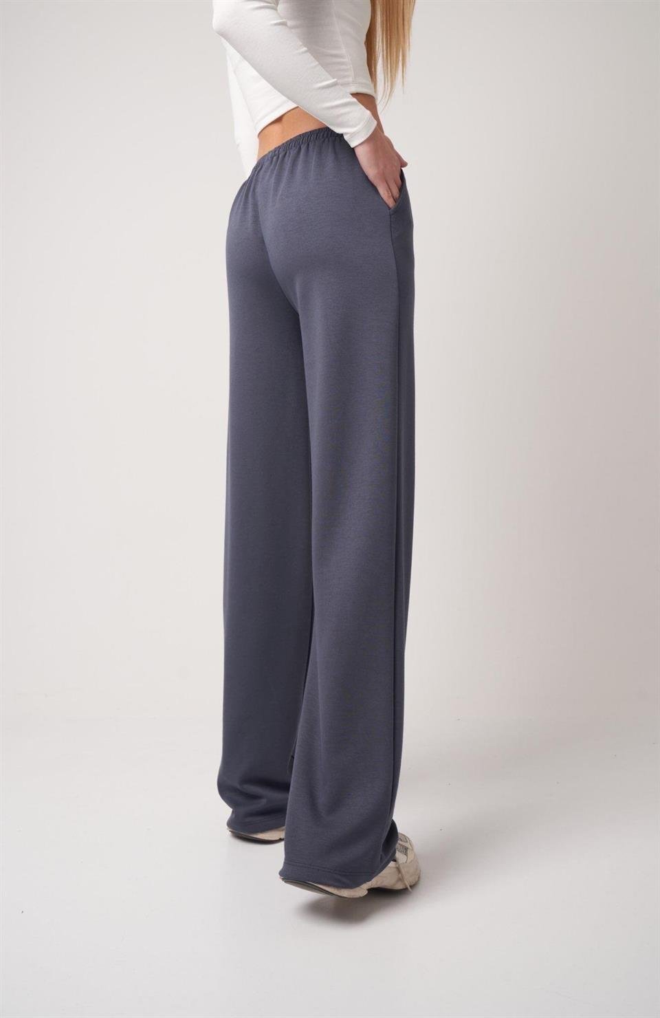 Bol Paça Modal Pantolon Füme