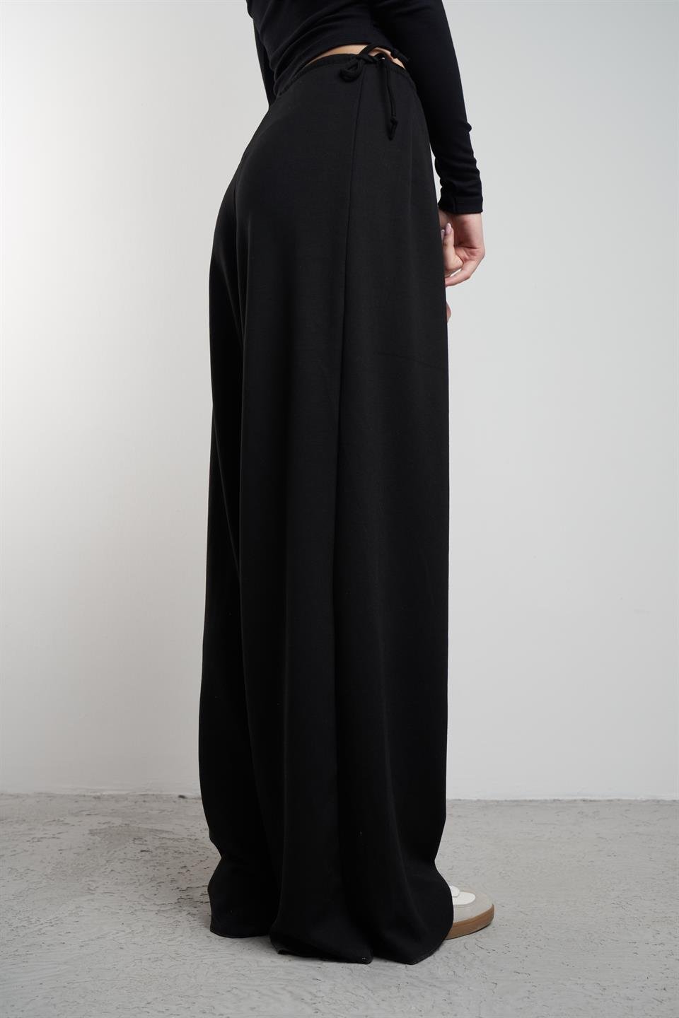 Bol Paça Modal Pantolon Siyah