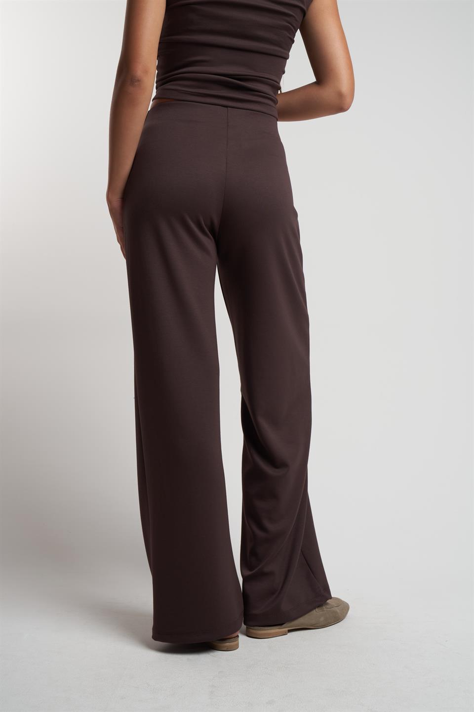 Bol Paça Modal Pantolon Kahve