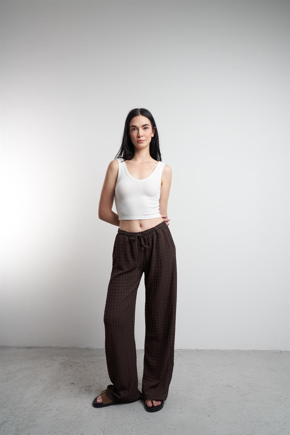 Bol Paça Pantolon Kahve