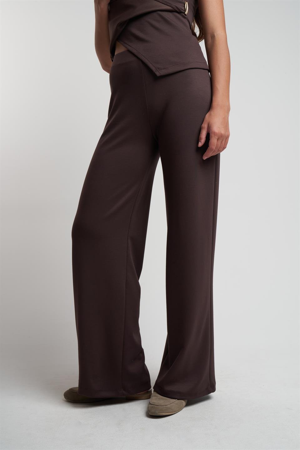 Bol Paça Modal Pantolon Kahve