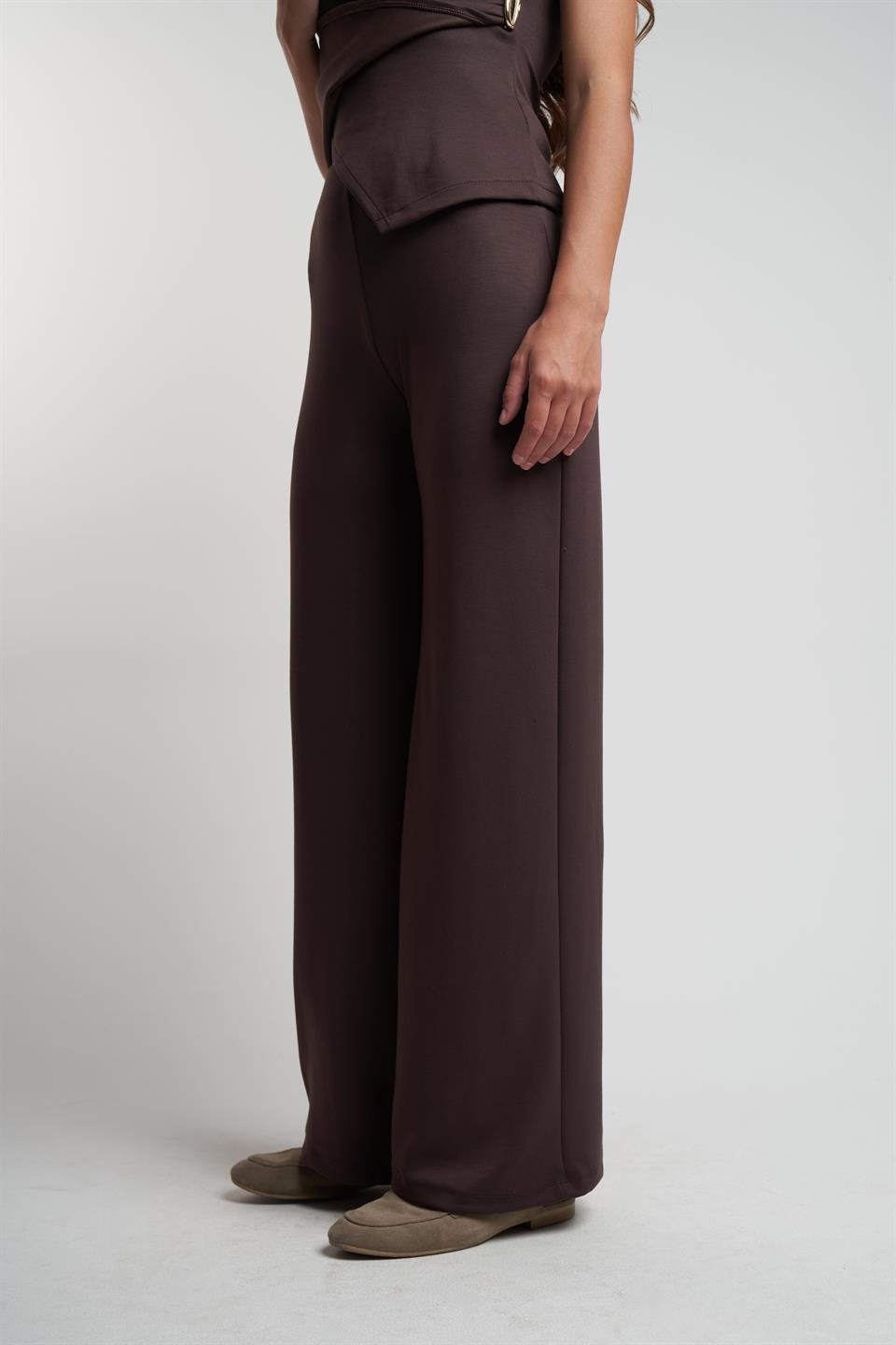 Bol Paça Modal Pantolon Kahve