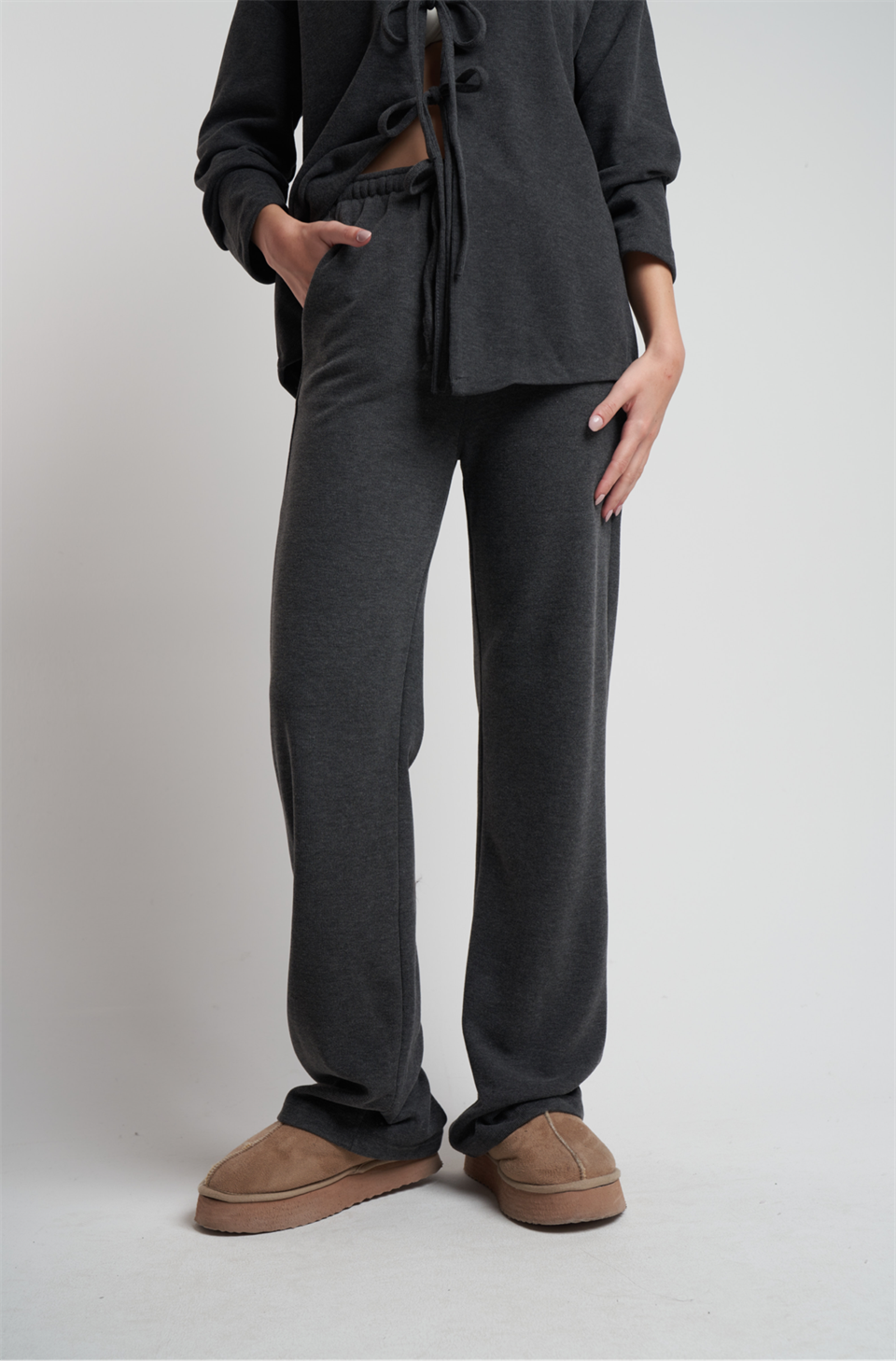 Bol Paça Triko Pantolon Antrasit