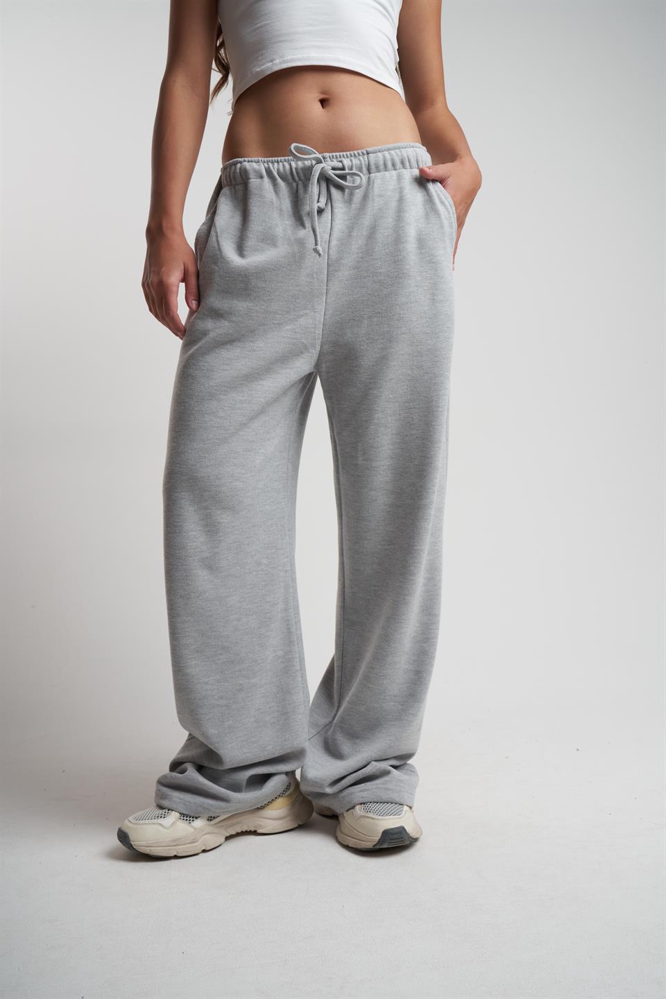 Bol Paça Triko Pantolon Gri