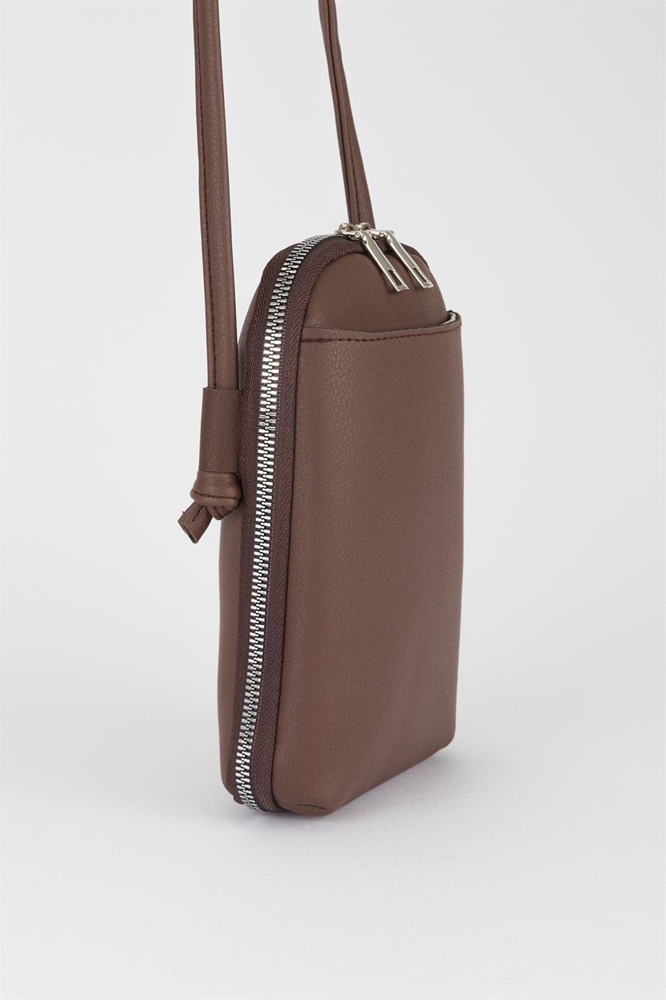 Çapraz Telefon Çantası Kahve