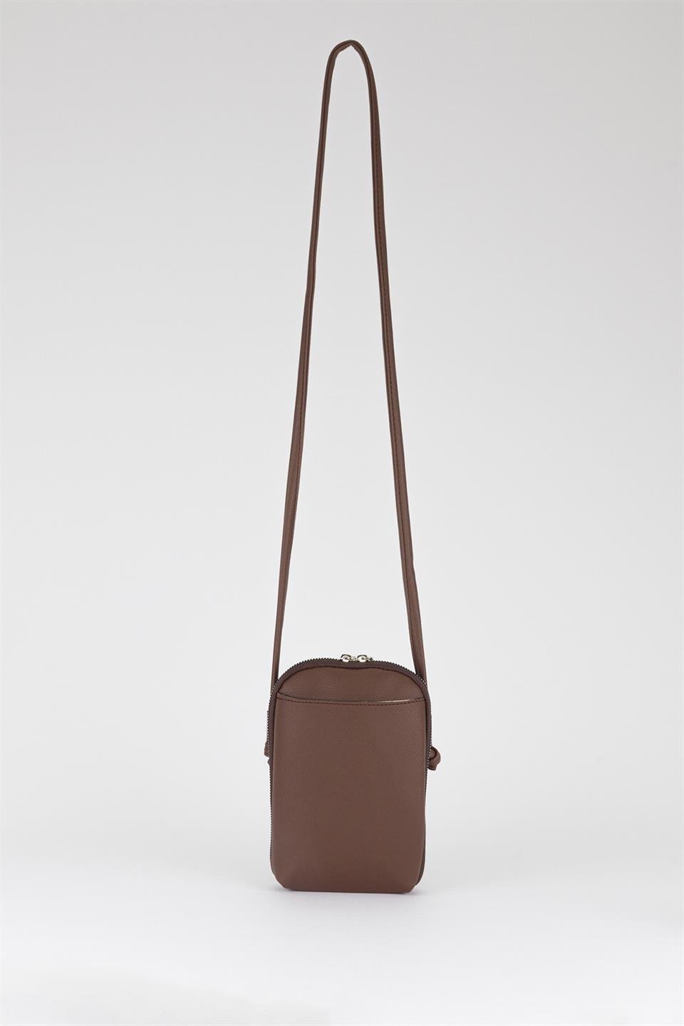 Çapraz Telefon Çantası Kahve