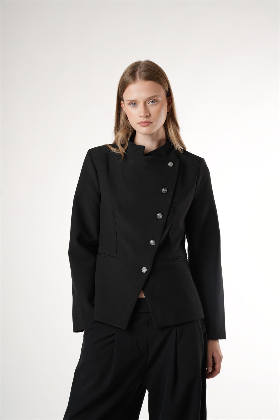 Cepli Blazer Ceket Siyah