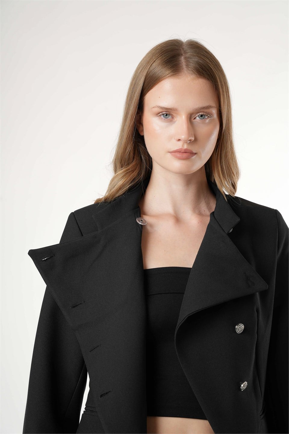 Cepli Blazer Ceket Siyah