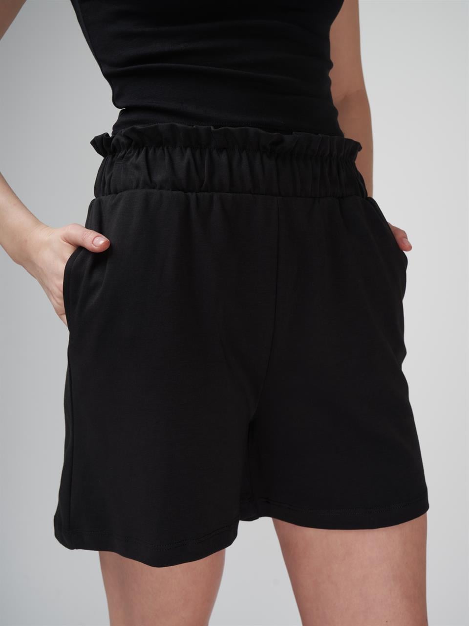 Cepli Kısa Şort Siyah